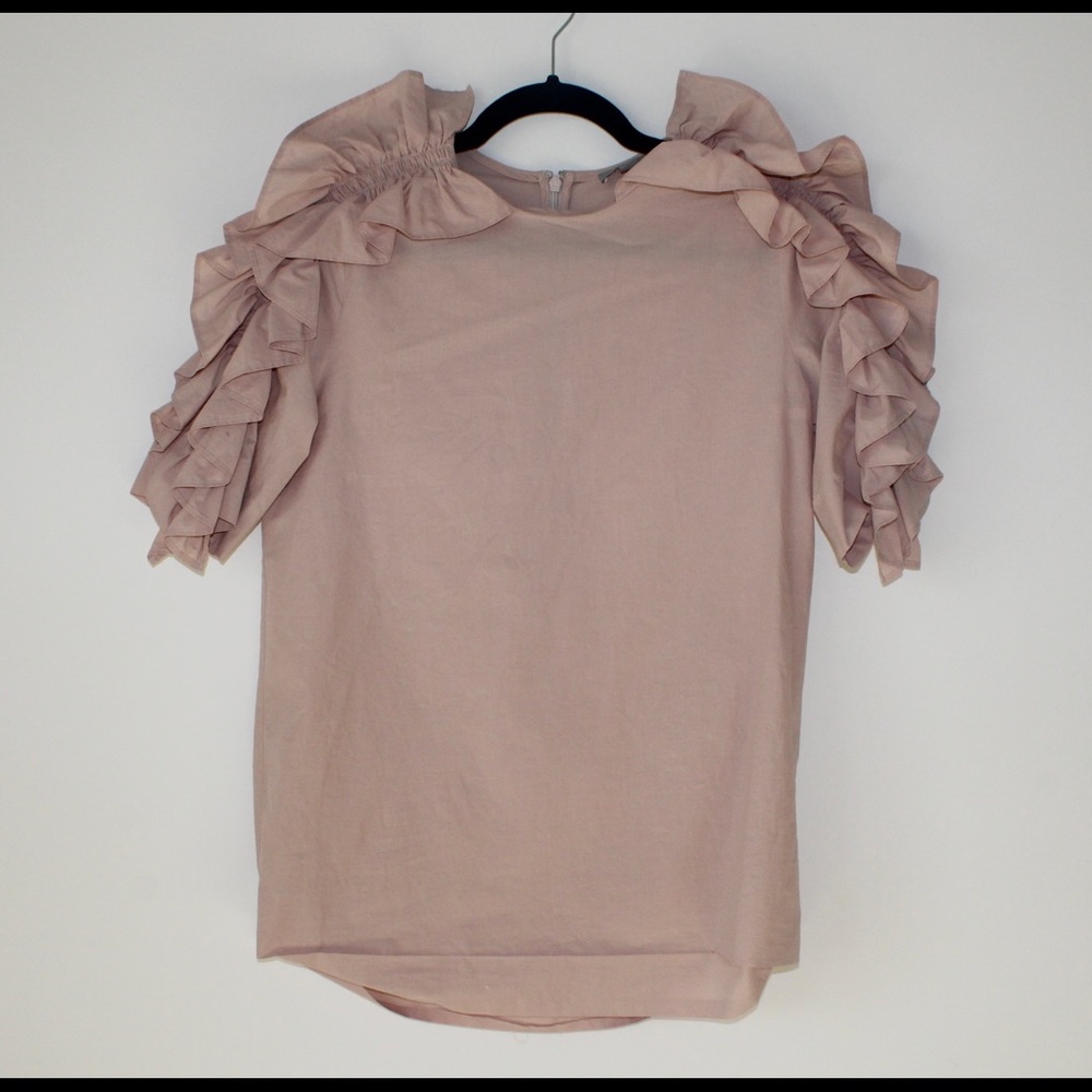 COS Ruffle Blouse in blush